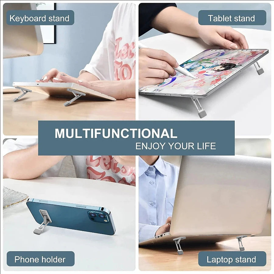 Invisible Folding Zinc Alloy Stand Multiadjustable Mobile Phone Back Stand Tablet Pc Laptop stand Ultrathin Adhesive Mini Nonsli