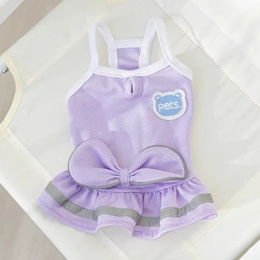 Fashion Bow Summer Pet Clothes Swimsuit Cat Transformation Outfit Swimming Cap Dog Skirt Bikini Dog Vest Swimsuit Puppy Clothing