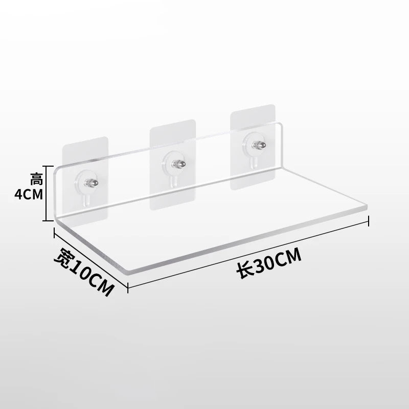 Invisible Acrylic Floating Wall Ledge Shelf for Kids Bookshelves and Bathroom Storage