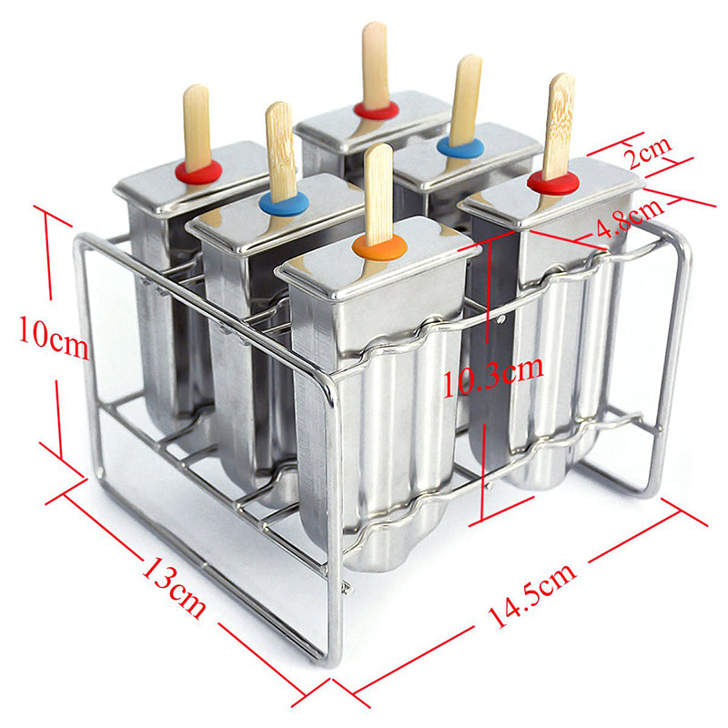 Stainless Steel Popsicle Mold Set – Reusable Ice Lolly Maker with Holder Rack for Homemade Treats