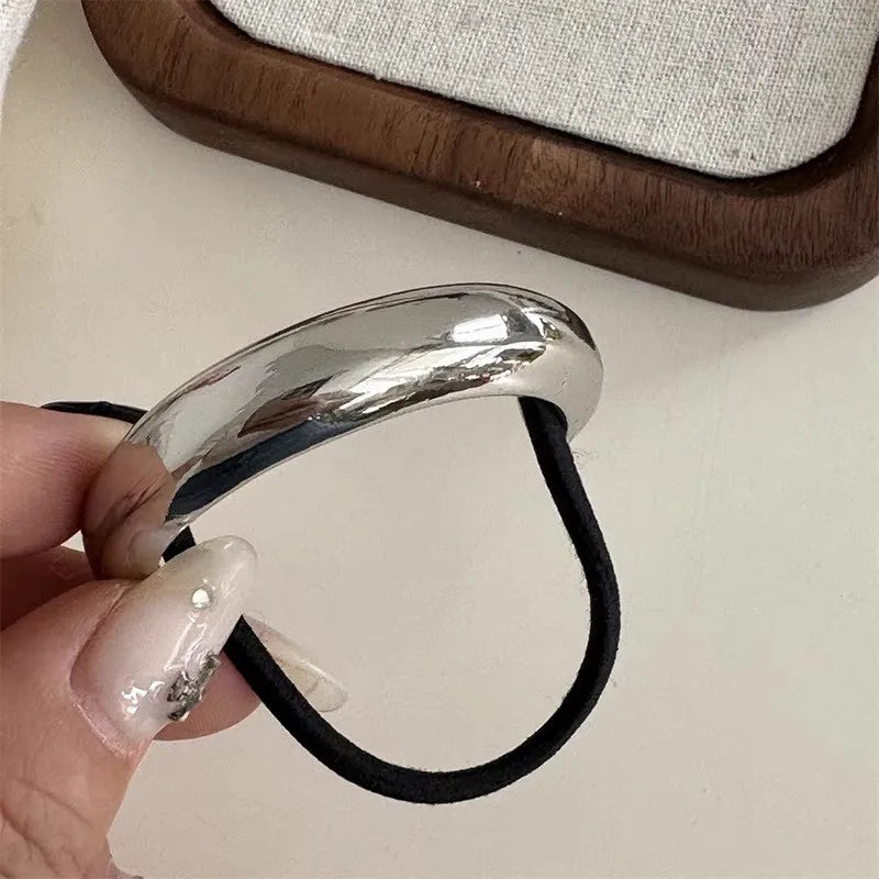 New Fashion Metal Irregular Double-Layer Hair Bands Ropes Women Headband Elastic Hairband Ponytail Holder Hair Accessories