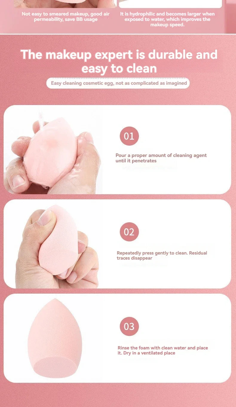 4PCS Ombre Makeup Sponge Set - Latex-Free Blenders for Travel