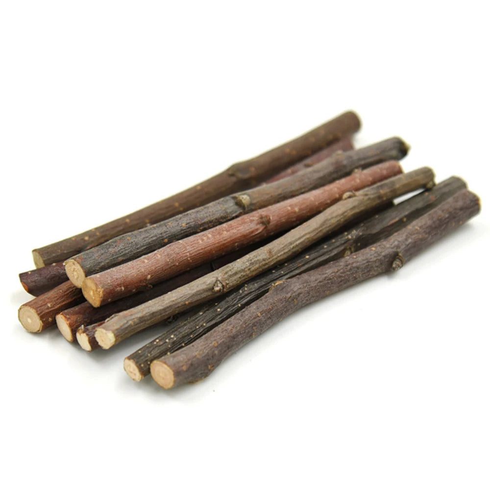 10/20pcs Professional Hamster Rabbit Molar Stick Apple Tree Stick Minerals Molar Toys for Chinchilla Hamster Rabbit Pet Supplies