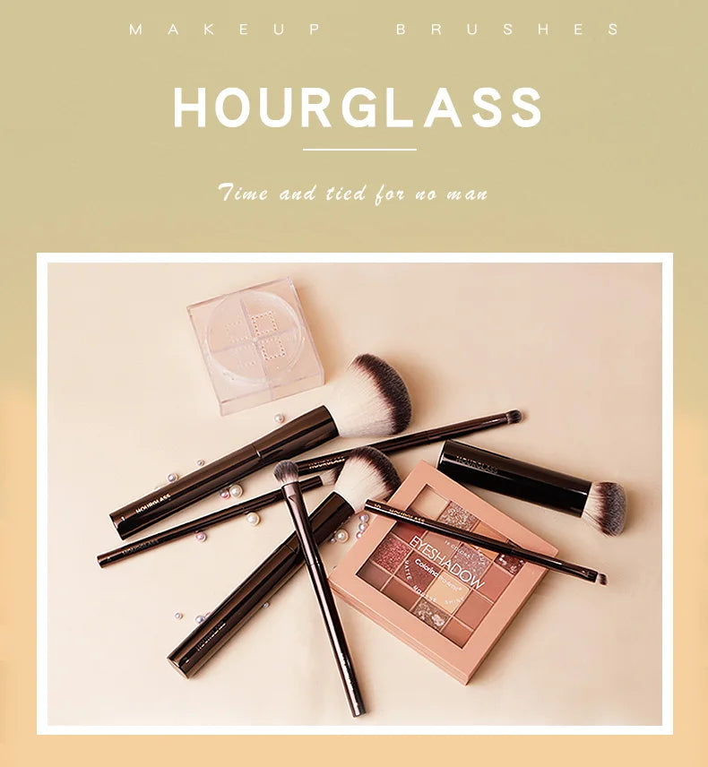 Hourglass Complete Makeup Brush Set for Flawless Application with Foundation Concealer Blush Bronzer Eyeshadow and Eyeliner Brushes