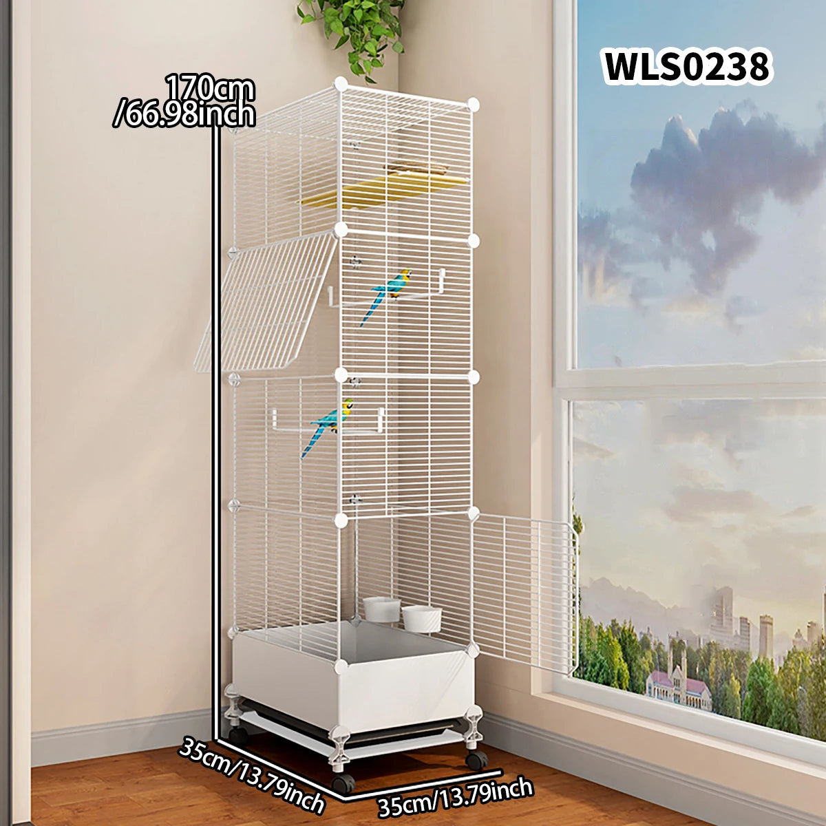 Household Bird Cage with Tray Large Tiger Skin Black Phoenix Peony Starling Special Parrot Cage New Luxury House