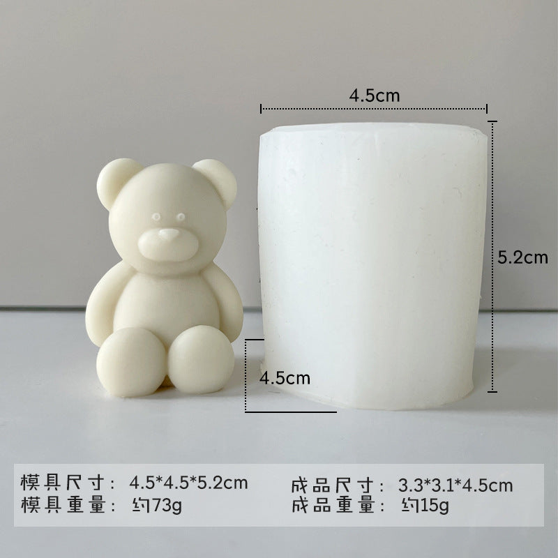 3D Cute Cartoon Bear Silicone Candle Mold Gift Making Kit