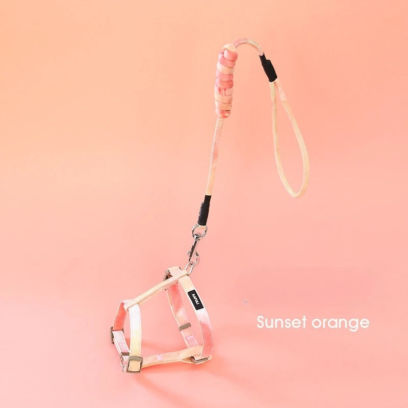 Cat Harness Set Adjustable Escape Proof Pet Harness for Kitten Outdoor Walking Cat Collar Lead Leash Pet Supplies