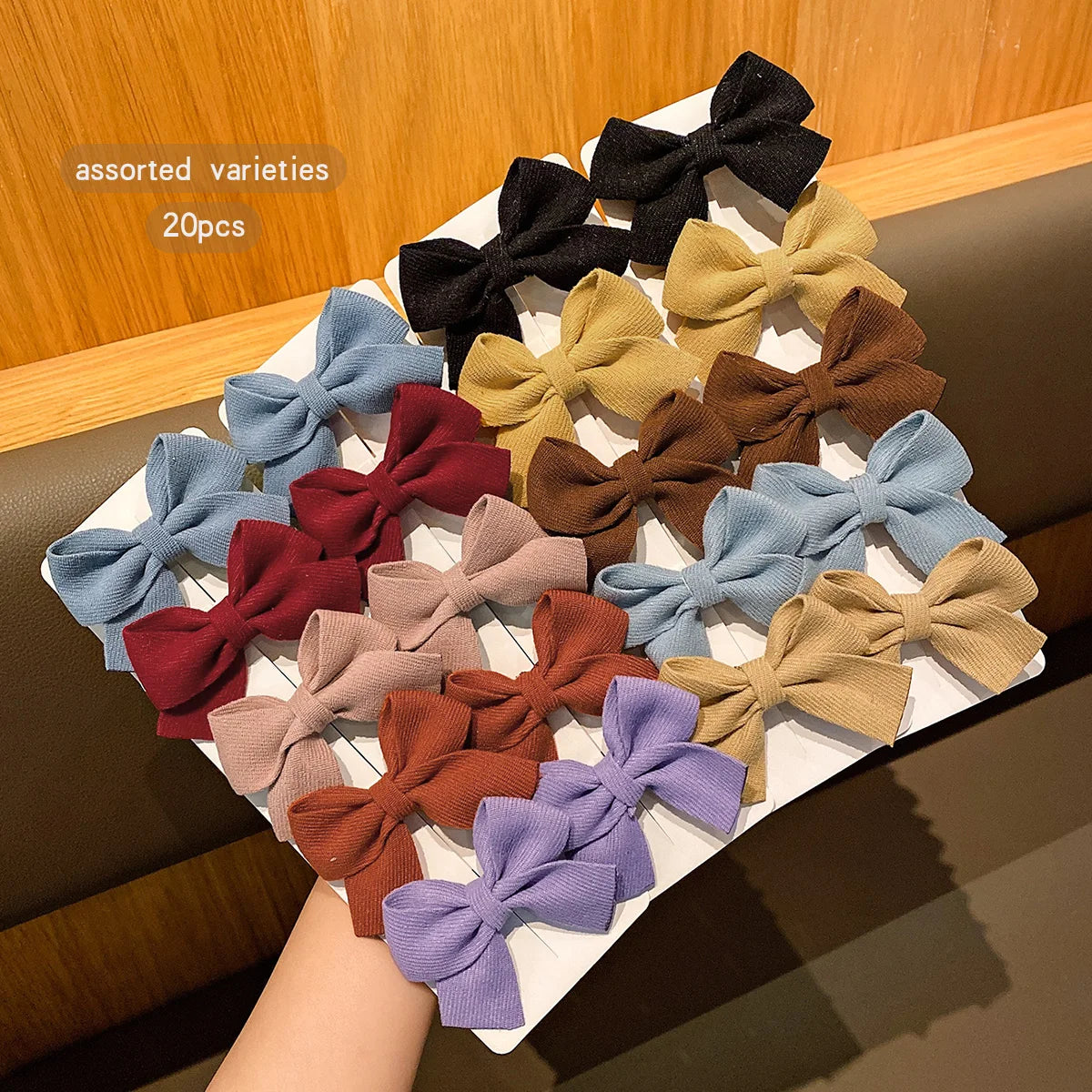 20 colorful Korean bow hair clips with sweet and stylish hair accessories suitable for daily use