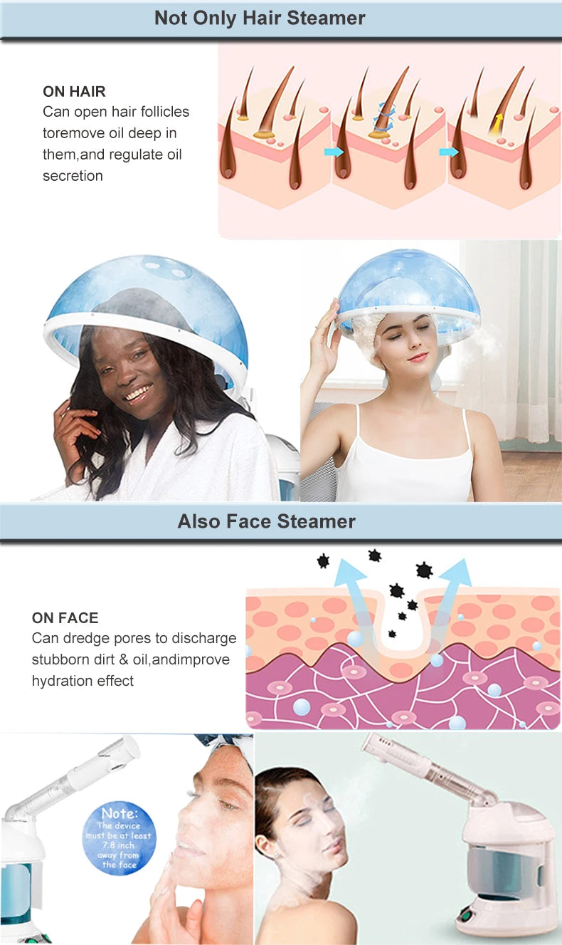 Face Hair Steamer Machine Humidifier Hot Nano Mist Sprayer