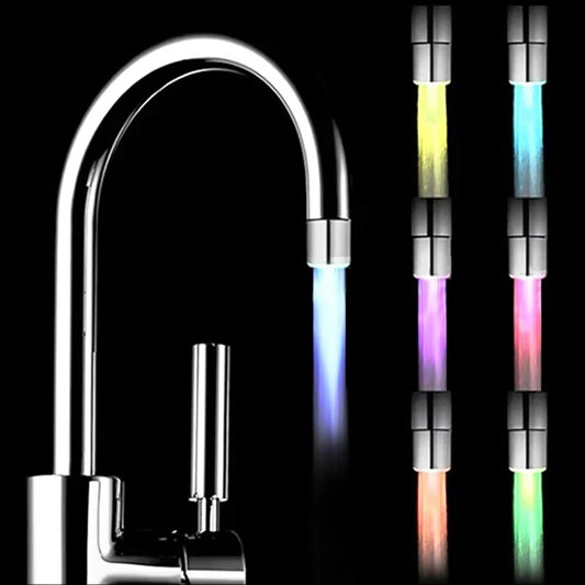 1 grifo LED colorido para baño, grifo de cocina con luz brillante, boquilla aireadora para ducha con ahorro de agua