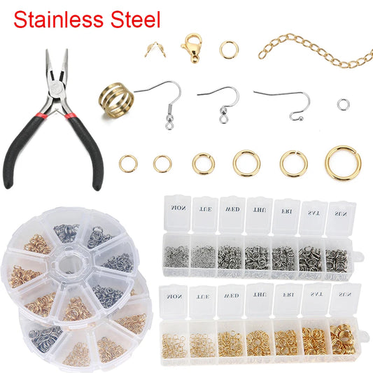 Jewelry Making Kit Set Box Stainless Steel Findings for Bracelets and Necklaces
