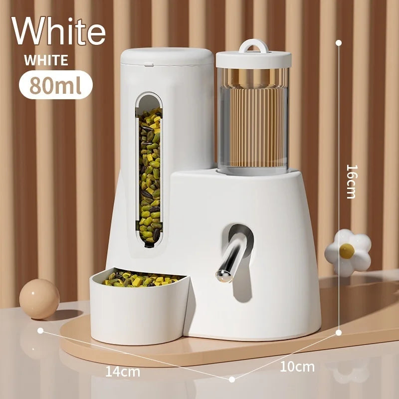 2In1 Hamster Feeder And Waterer Large Capacity Leakproof Feeder Food Water Dispenser Leak Proof Food Feeding Supplies