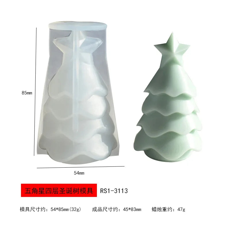 3D Christmas Tree Candle Silicone Mold DIY Kit for Holiday Gifts
