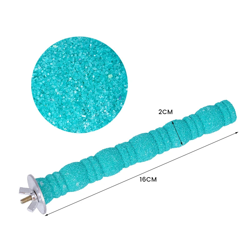 Pet Parrot Claw Grinding Stick Wooden Stick Bird Perching Sand Parakeet Grinding Bar Teeth Bites Toy For Parrot Cage Accessories