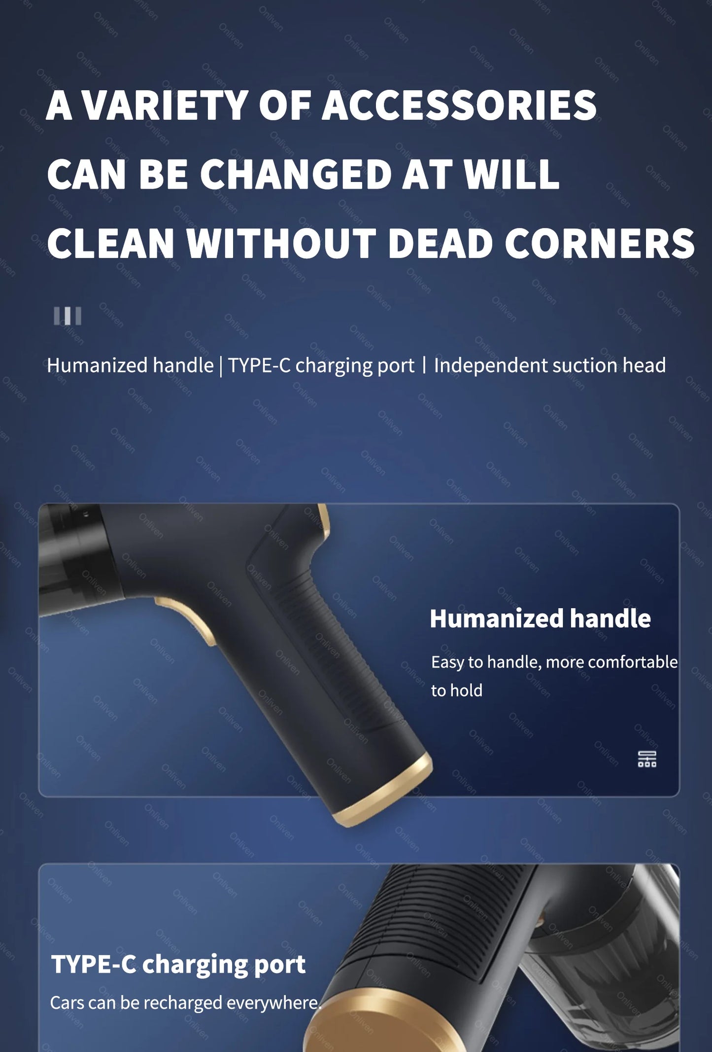 98000PA Portable Handheld Car Vacuum Cleaner Mini Wireless Strong Suction USB for Home and Car Cleaning