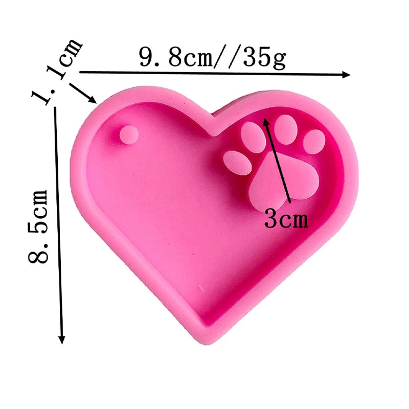 Dog Tag Bone Shaped Keychain Mold for DIY Resin Jewelry