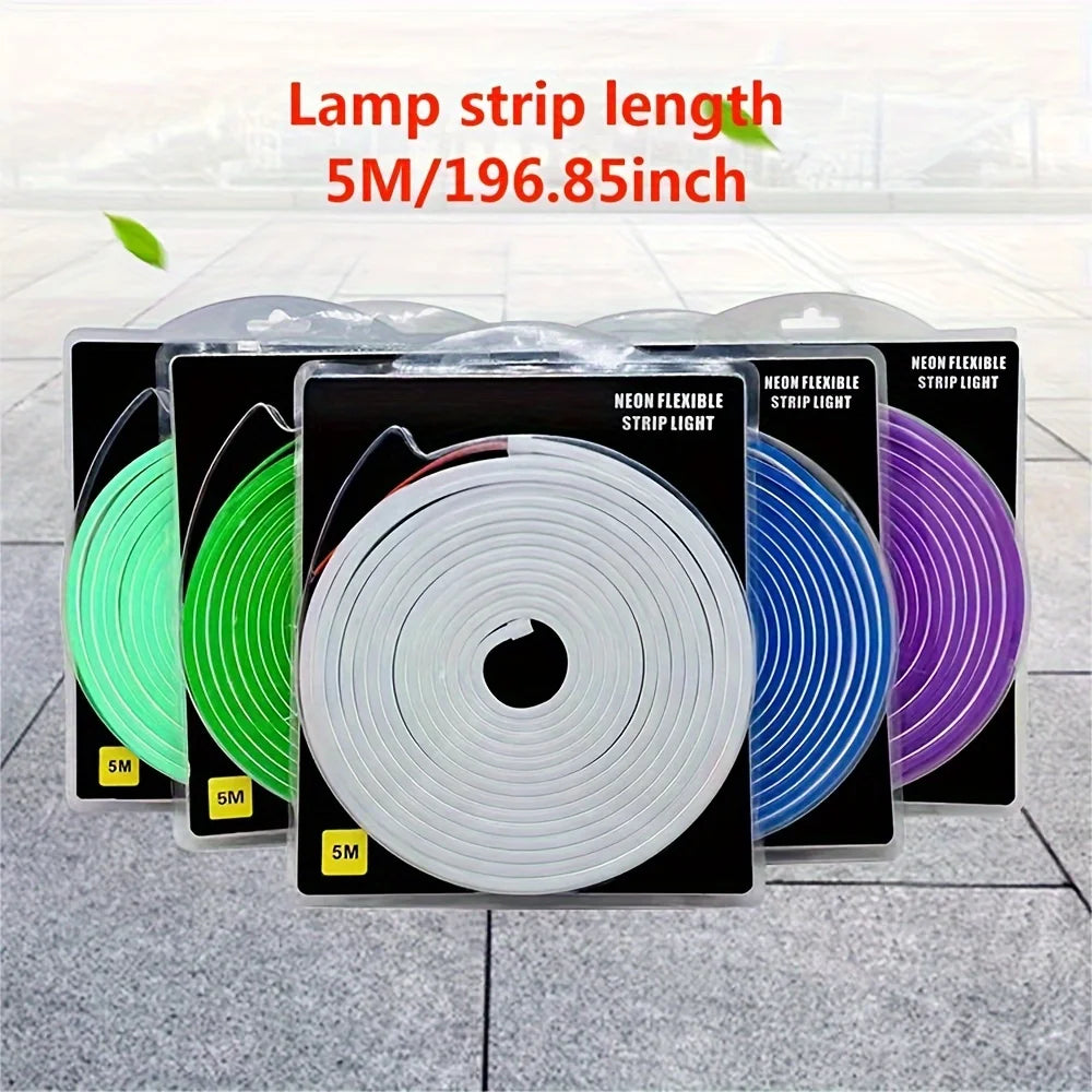 Neon LED Strip Light 5M 600 LEDs Waterproof Flexible Silicone Lamp