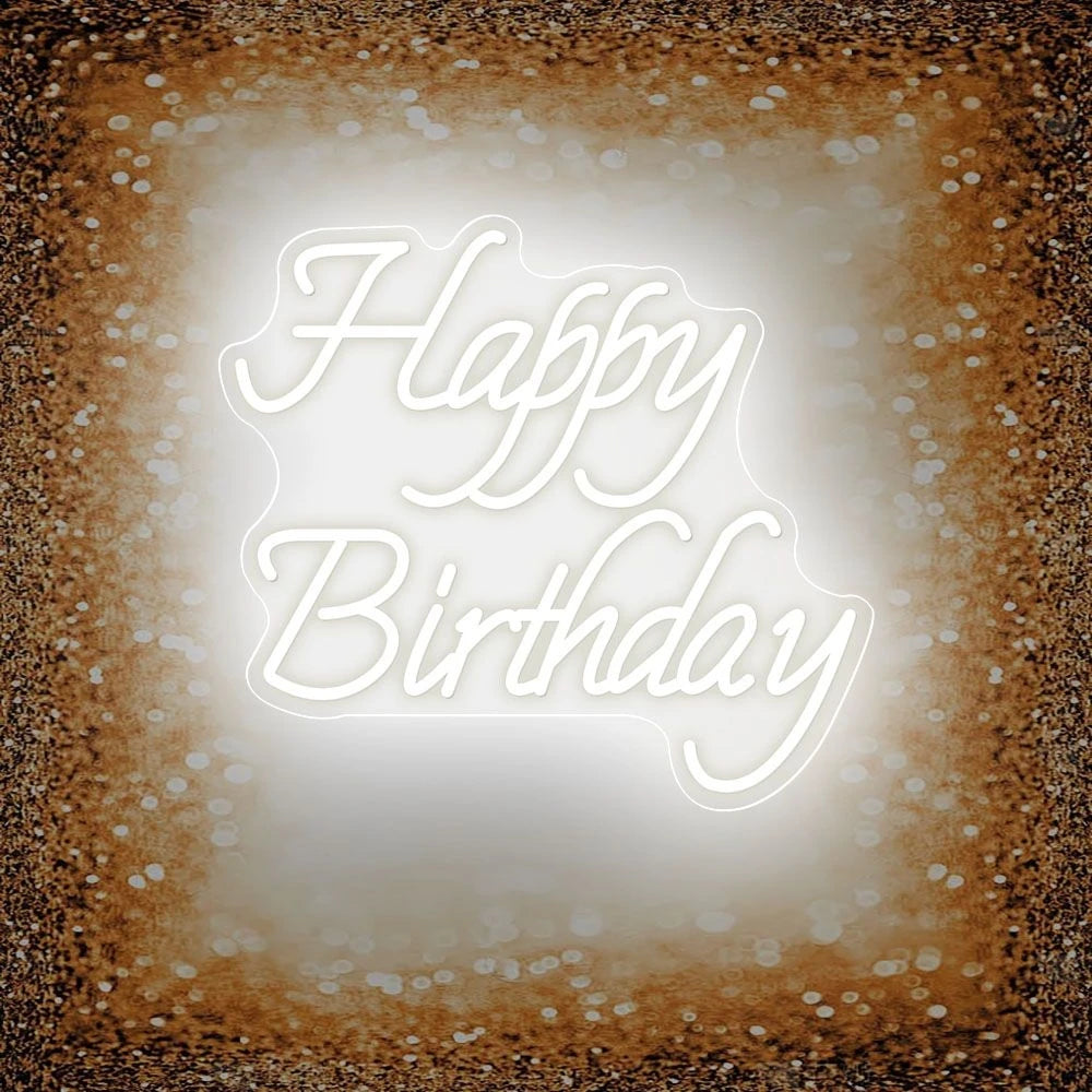 Happy Birthday Neon Sign Dimmable LED Wall Decor Light