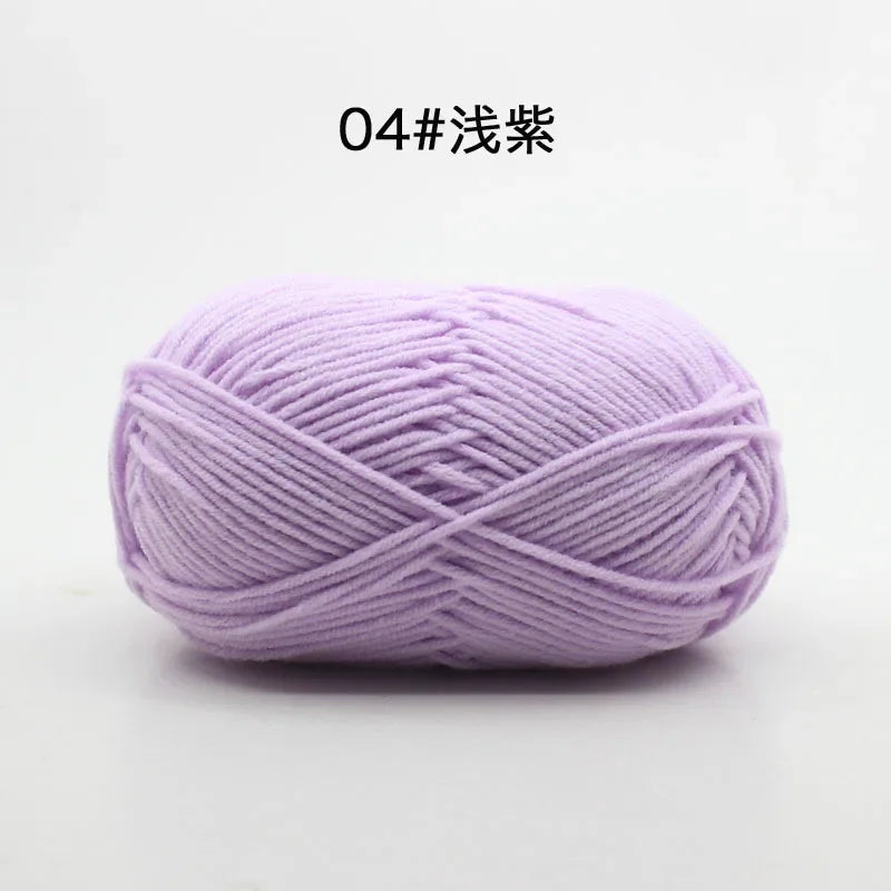 Likeecords 4-Strand Milk Cotton Yarn 60g Soft Baby Yarn for Knitting and Crochet
