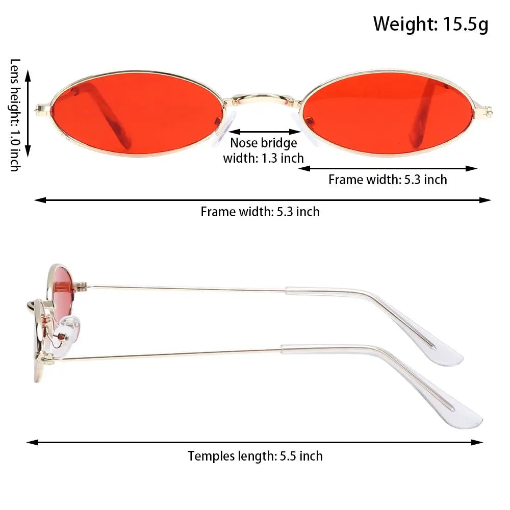 Retro Small Oval Sunglasses Vintage Shades for Men Women 2023