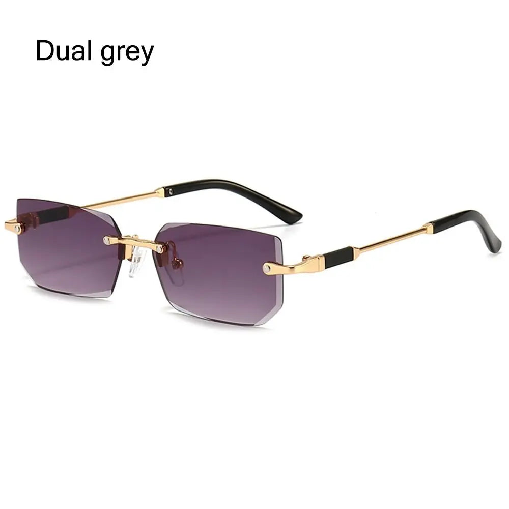 Rimless Sunglasses for Women & Men, UV400 Retro Frameless Shades
