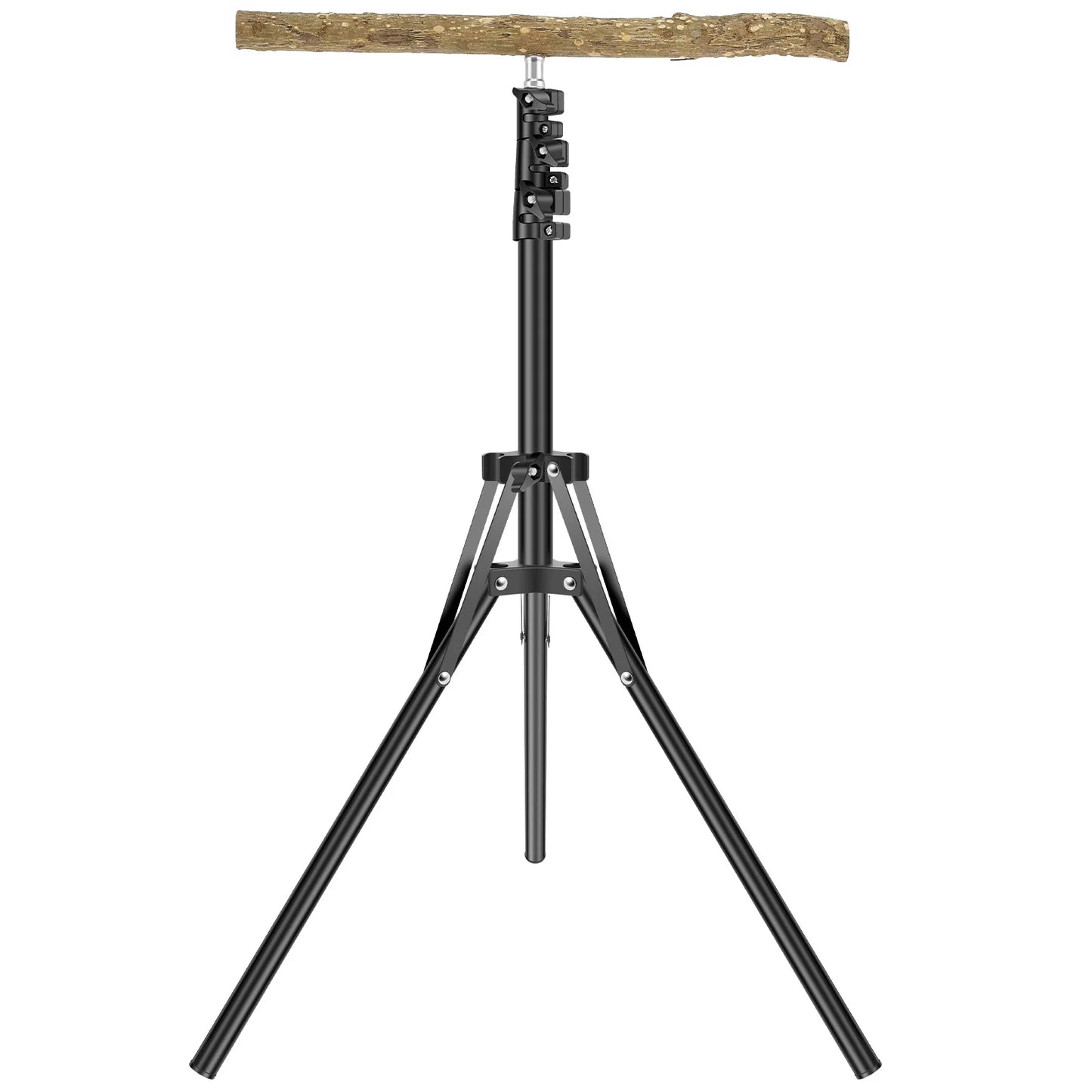 Wood Bird Branch Stand Height Adjustable Foldable Parrot Bird Training Perch Pet Bird Toy Portable Outdoor Perches Platform