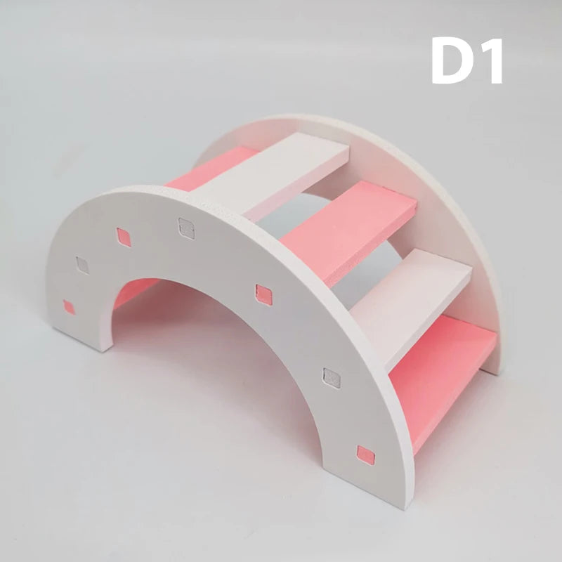 1PC Hamster Toys Wooden Rainbow Bridge Nest Seesaw Swing Toys Small Animal Activity Climb Toy DIY Hamster Cage Pet Supplies