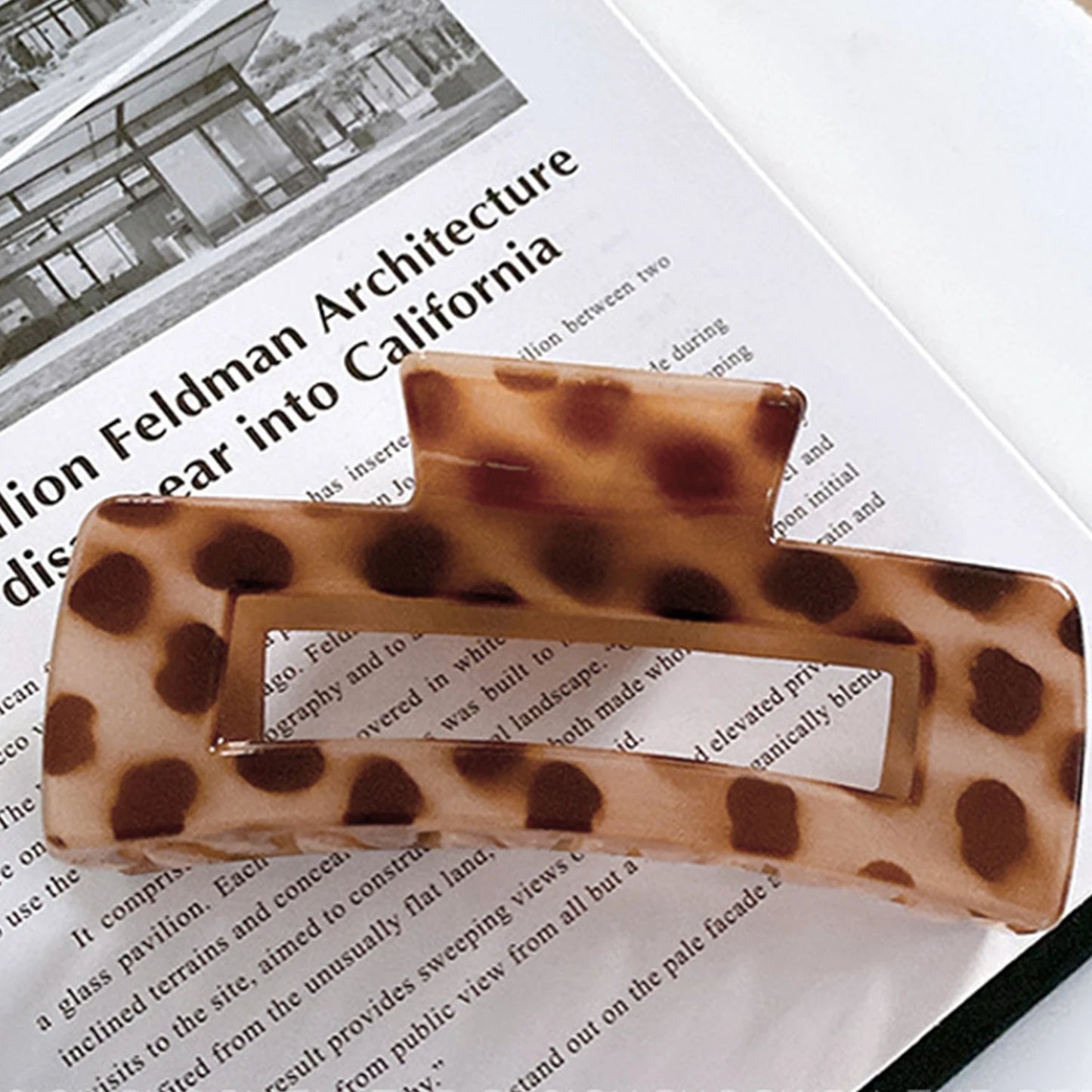 Elegant Leopard Print Resin Grab Clip 2024 New Large Hair Clip Hair Pins For Women Girl Hair Style Make Hair Accessories