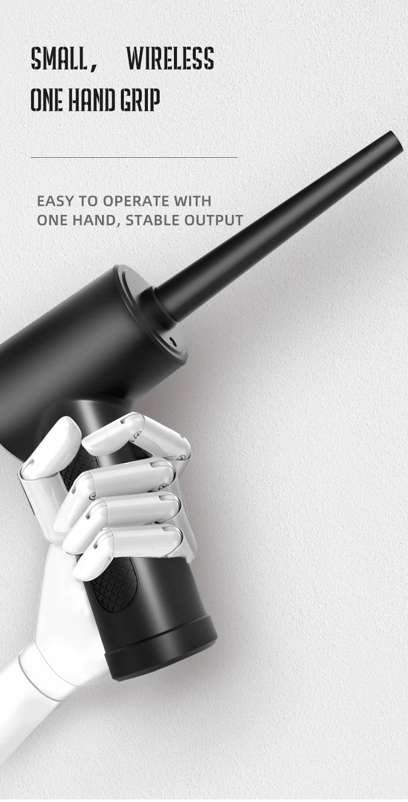 Portable Air Duster for Computer Cleaning Cordless Compressed Air Blower 51000 RPM with LED Light for Keyboard and PC Dust Removal