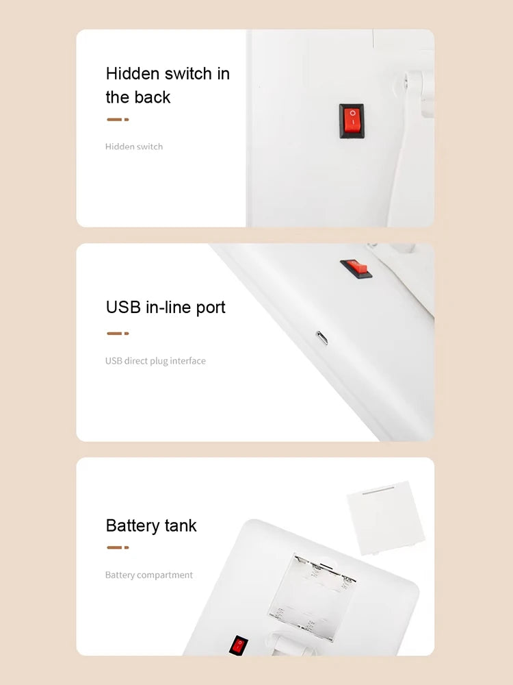 Makeup Mirror With 16 LEDs Touch Dimmer USB Battery Operated Portable Cosmetic Mirror For Tabletop Bathroom And Travel