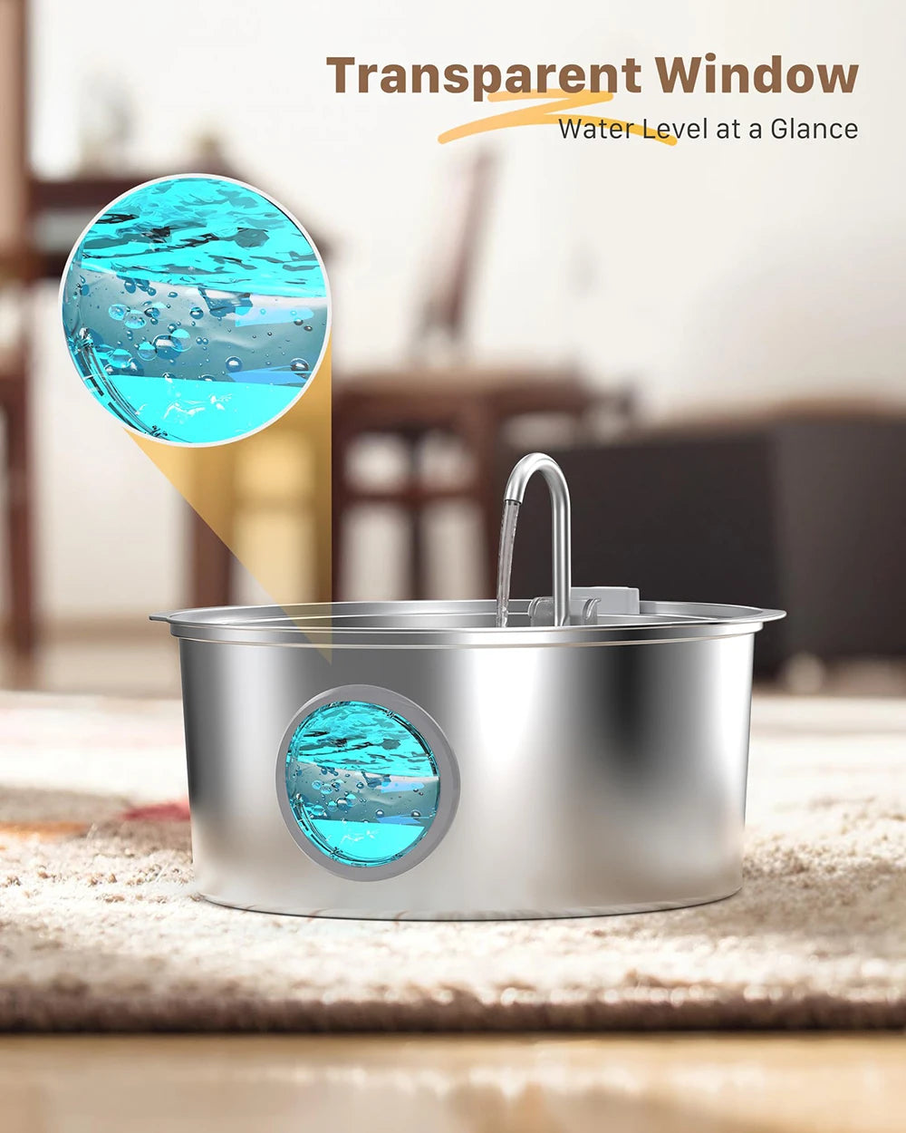 7L Large Capacity Stainless Steel Automatic Pet Water Fountain for Cats and Dogs with Silent Operation and Filtered Fresh Water