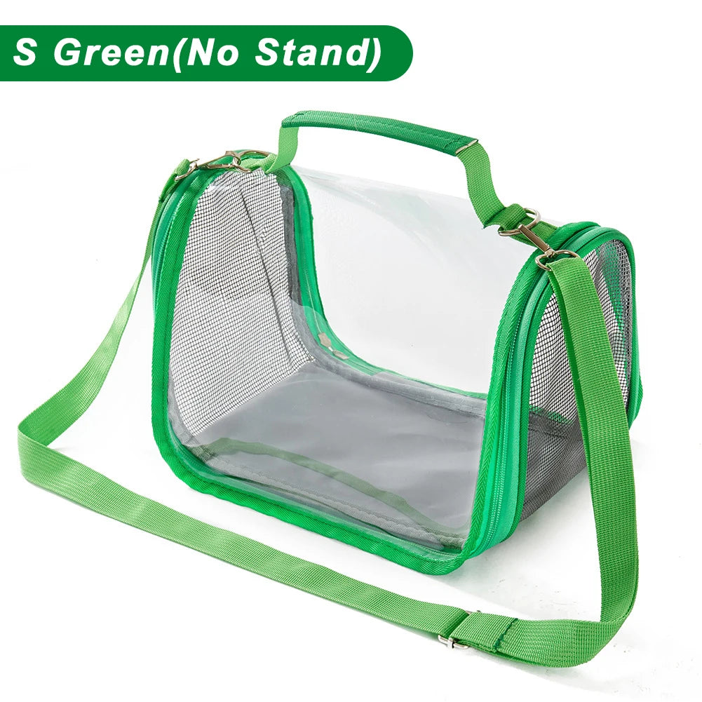 Multi-functional Portable Bird Travel Carrier with Stand Small Pet Transport Cage for Parrot Hamster Lizard Hamster Lizard Bag