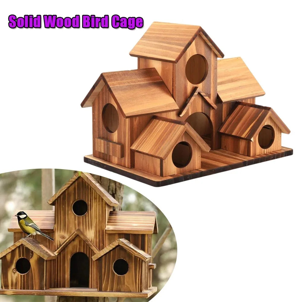 Large Parrot Cage Solid Wood Bird House Villa with Nest Outdoor Weatherproof Aviary Handcrafted Birdcage for Sale Fast Delivery