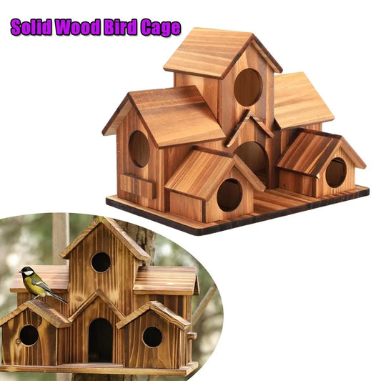 Large Parrot Cage Solid Wood Bird House Villa with Nest Outdoor Weatherproof Aviary Handcrafted Birdcage for Sale Fast Delivery