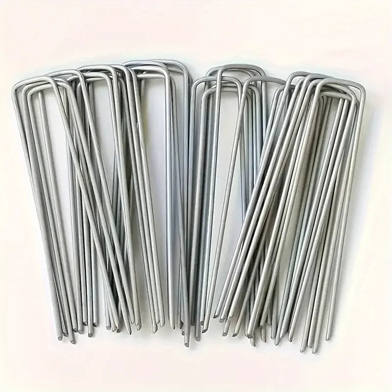 U Type Heavy Duty Garden Staples for Securing Landscape Fencing and Lawn Barriers Galvanized Sod Pins and Ground Stakes