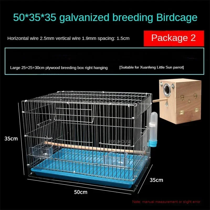 Garden Outdoor Portable Cage Thick Iron Birdcage Large Electroplating Starling Breeding Cage Budgie Bird Cage Bird Accessories W