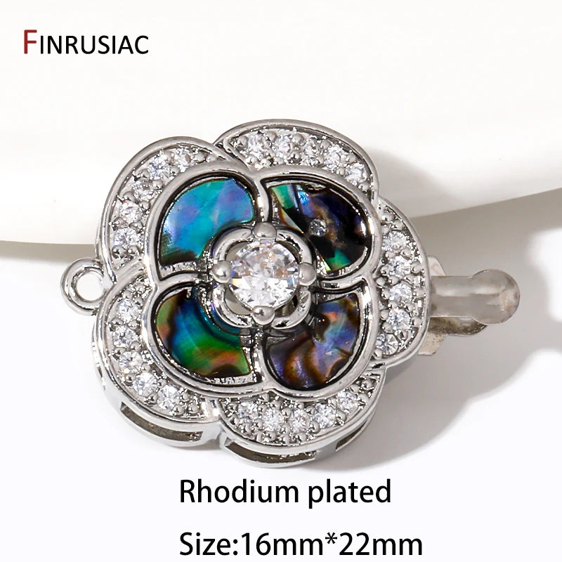 Multi Styles 18K Gold Plated Brass Flower Safety Clasps for DIY Jewelry