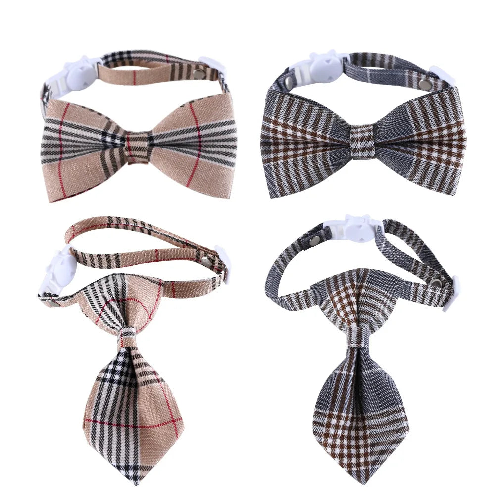 1pc Adjustable Plaid Cat Collar with Bow Tie - Adjustable Comfortable Collar, Perfect for Holiday Dress Up and Everyday Wear