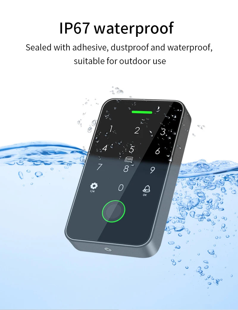Bluetooth NFC Tuya App Smart Door Access Control System with RFID Fingerprint Keypad Outdoor Electric Magnetic Lock Rainproof