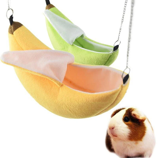 Banana Hamster Bed Soft Hammock Small Animal Warm Bed House Cage Nest Hamster Accessory for House Hamster Small Bird Pet