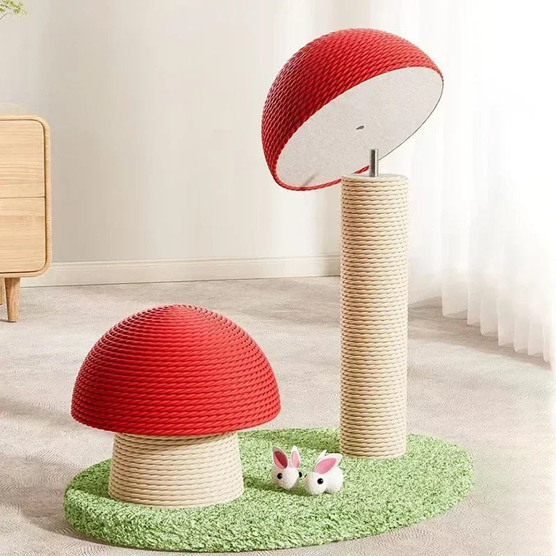 Cute Cat Scratch Board Kitten Climbing Mushroom Protecting Furniture Funny Cat Grinding Claw Toy Durable Sisal Scratching Board