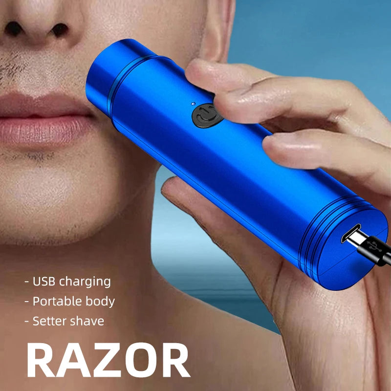 Portable Mini Electric Shaver Razor USB Rechargeable Hair Trimmer for Home Travel Use