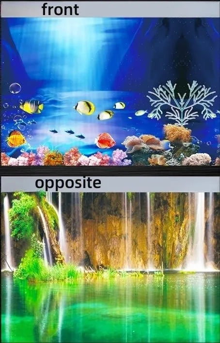 Background Aquarium 3D Sticker Poster Decoration Fish Tank Ocean Plants Double-sided Landscape Aquarium Ornament Accessories