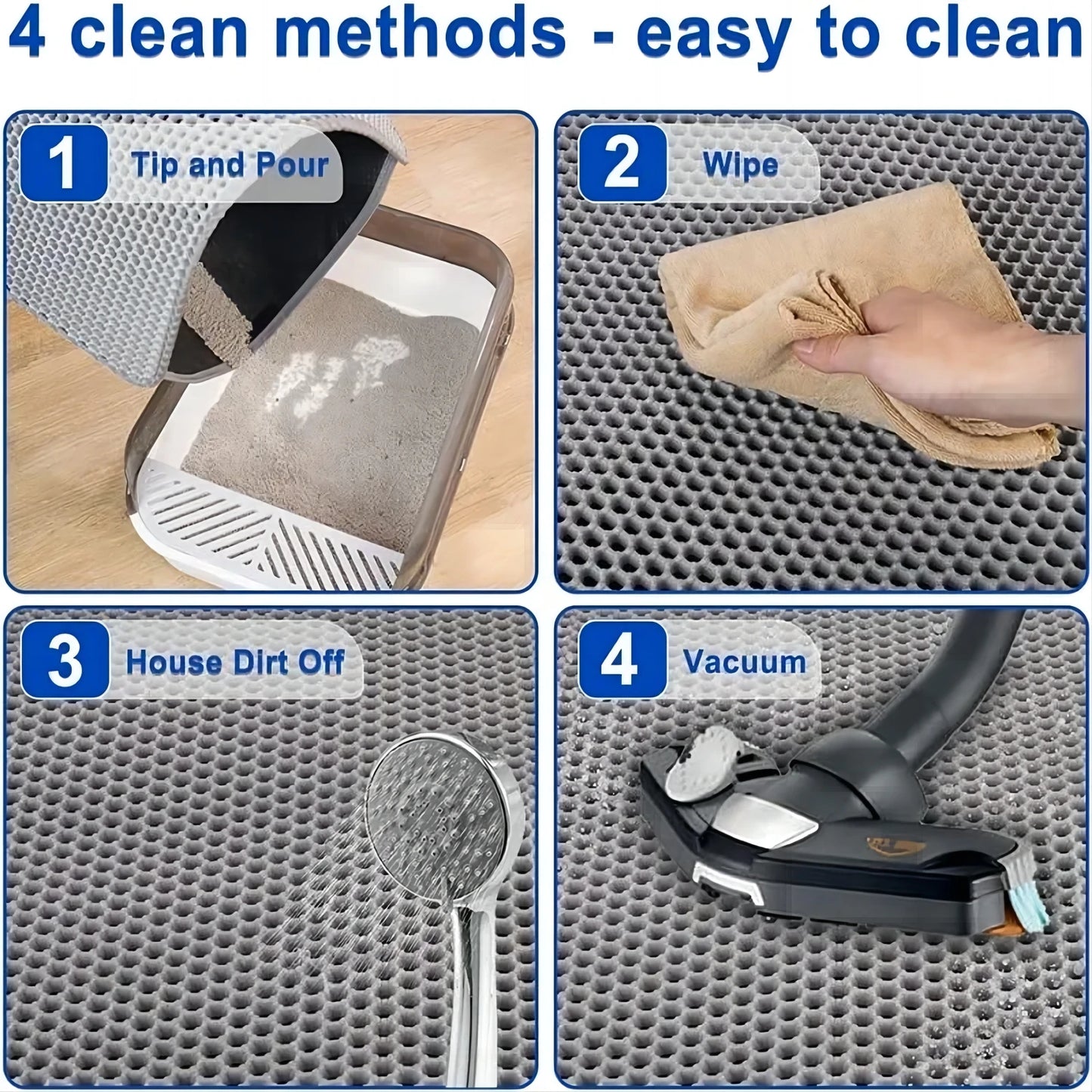 Pet Cat Litter Mat Waterproof Double Layer Cat Litter Trapping Pad for Clean Floors