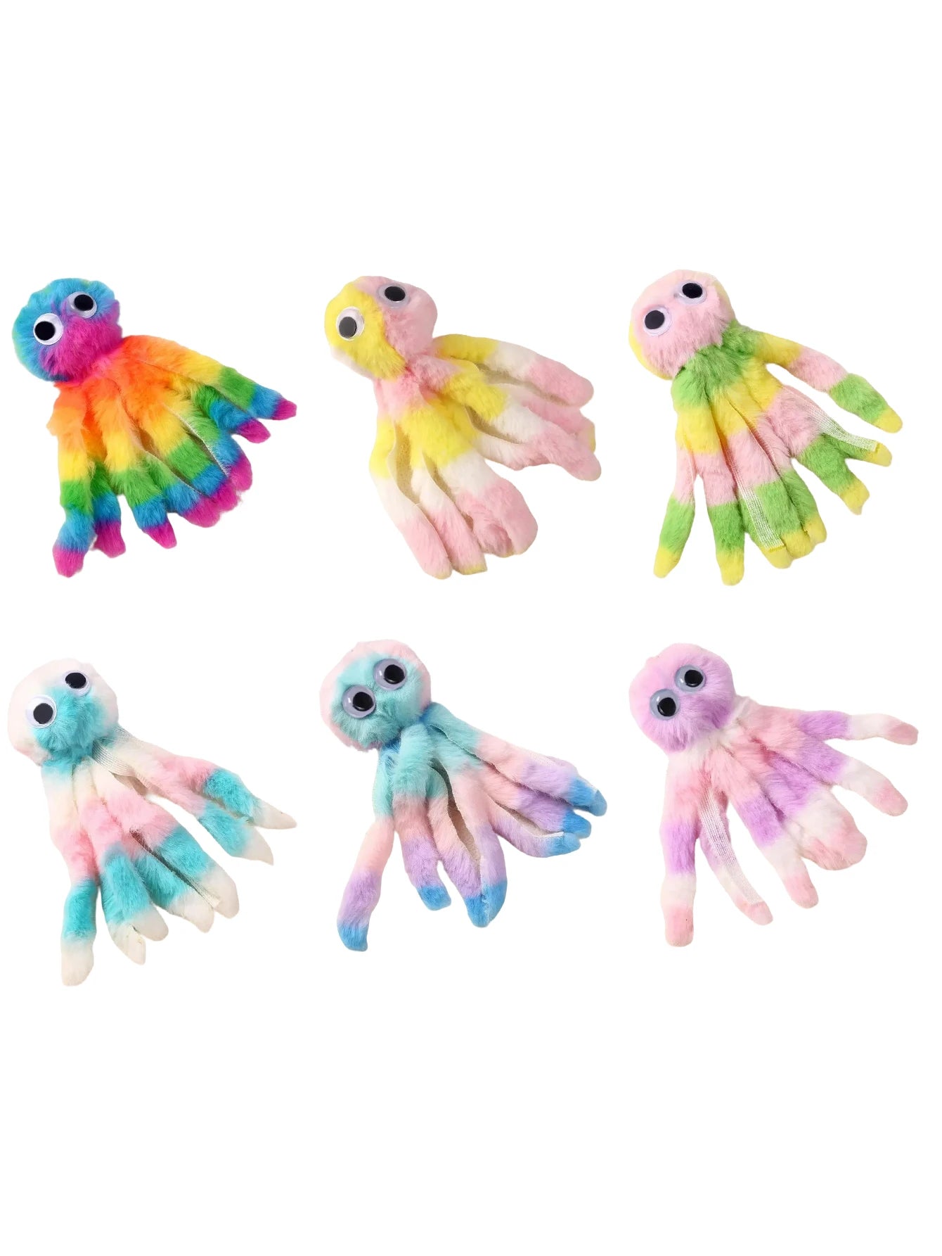 Adorable Octopus Plush Cat Toy - Interactive Chew & Kick Game, Teaser Wand Replacement Heads, Assorted Colors for Indoor Cats