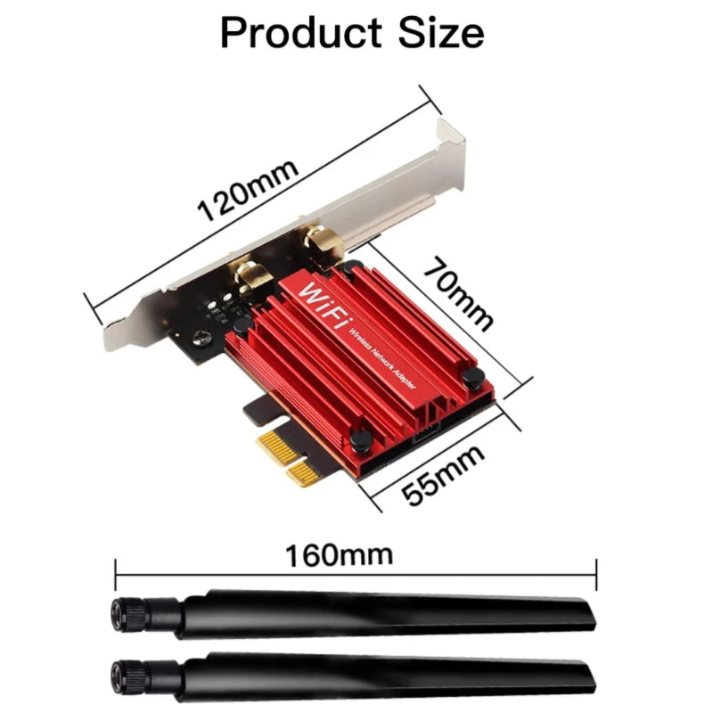 Adaptador inalámbrico PCI-E WiFi 5, tarjeta de red AC1200 de doble banda, 2,4 G/5 GHz, 802.11AC, para ordenadores de escritorio y portátiles con Bluetooth 4.0 y Windows 10