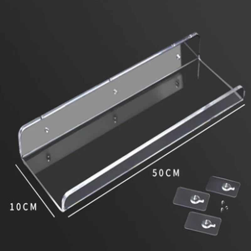 Storage Rack Acrylic Shelf Clear Wall Mounted Floating Ledge Organizer