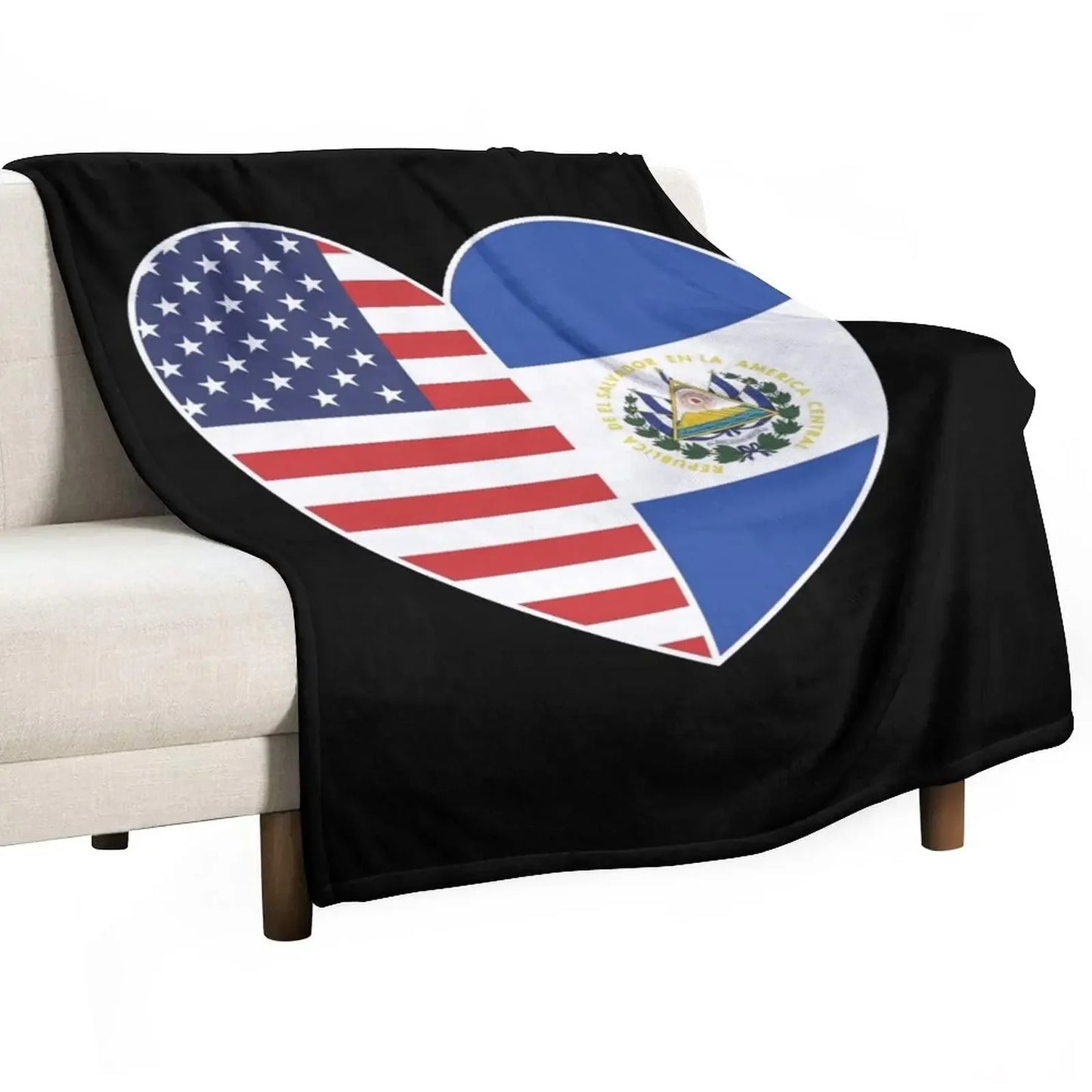 El Salvador Flag Blanket -Blue Sherpa