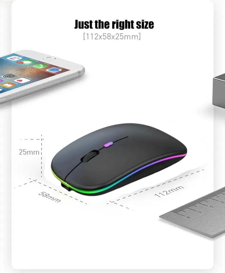 Wireless Mouse RGB Rechargeable Mice Wireless Computer Mause LED Backlit Ergonomic Gaming Mouse For Laptop PC