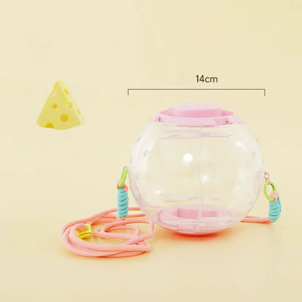 Hamster Outdoor Carrying Ball Hamster Exercise Running Ball with Straps Small Pet Hamster Carrying Supplies
